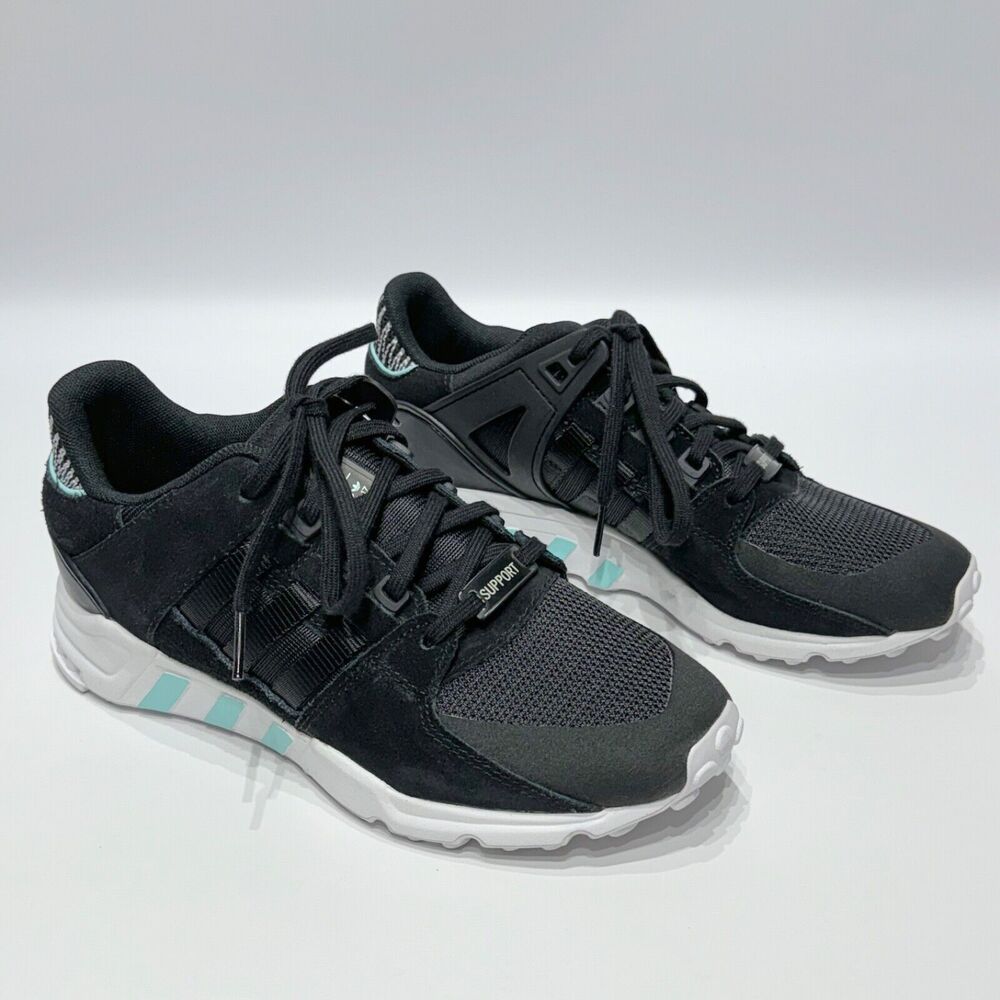 NWOB Adidas EQT Support RF Black Suede Shoes Sneakers Walking Women’s Size 6.5 - Picture 2 of 8